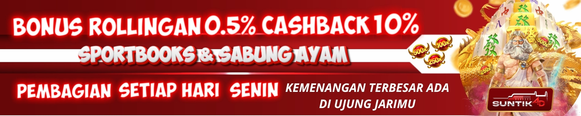 Bonus cashback dan Rollingan Sportbook suntik4d